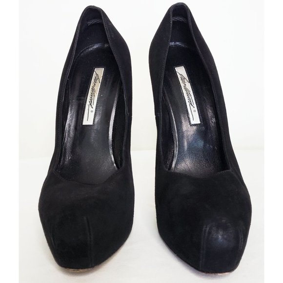 Brain Atwood Womens Black Suede High Heels Pumps Platforms 38/ US 7 - Picture 5 of 9